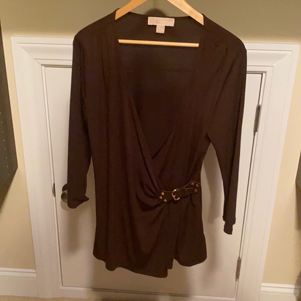Chocolate brown crossover top